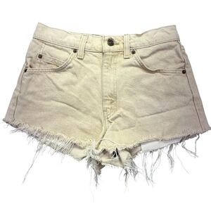 VTG‎ Levis 550 Relaxed Fit Denim Shorts Frayed Hem Beige W29 Fits 27" Y2K 97